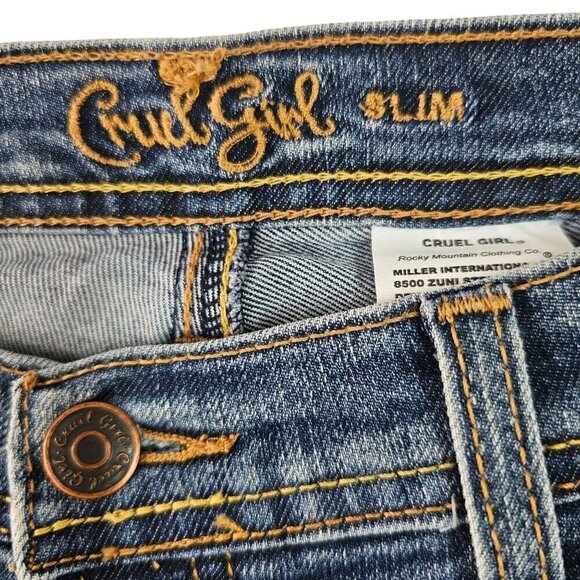 Cruel Girl Slim Western Bootcut Jeans Size 3 Regular Low Rise Medium Wash - Picture 2 of 10